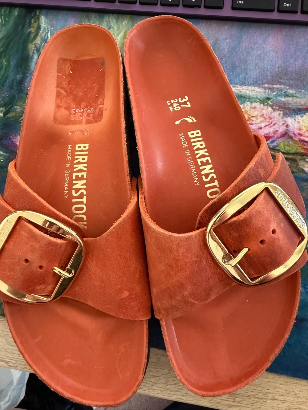 Birkenstock Madrid Big Buckle Sandals - Burnt Orange 6.5 / 37 NEW